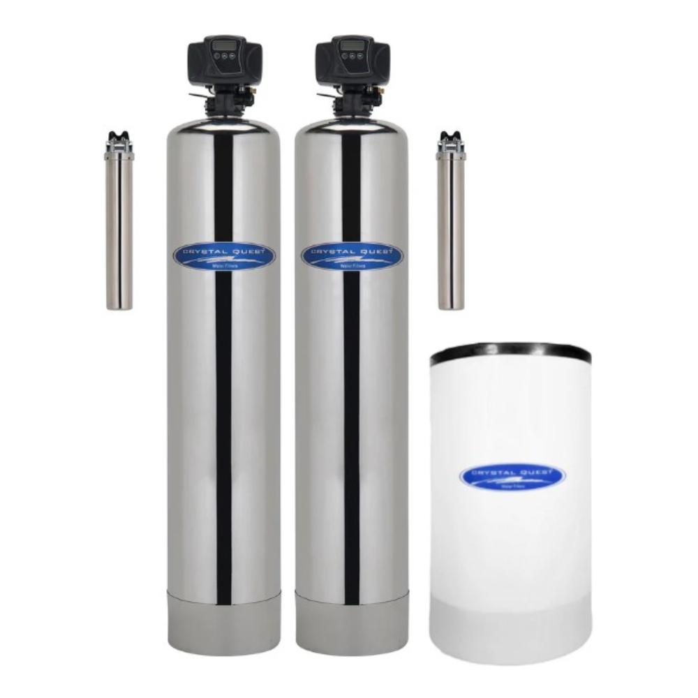 Crystal Quest Silica Whole House Water Filter with Water Softener Stainless Steel