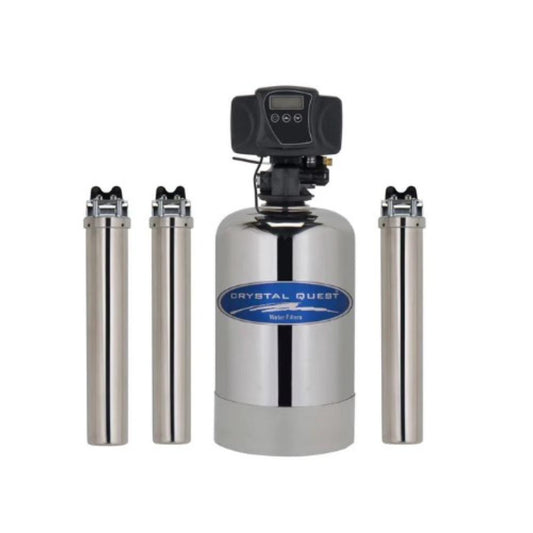 Crystal Quest EAGLE® 1,000 Mid-Size Whole House Water Filter + Alkalizer (11 Stages) Stainless Steel Automatic