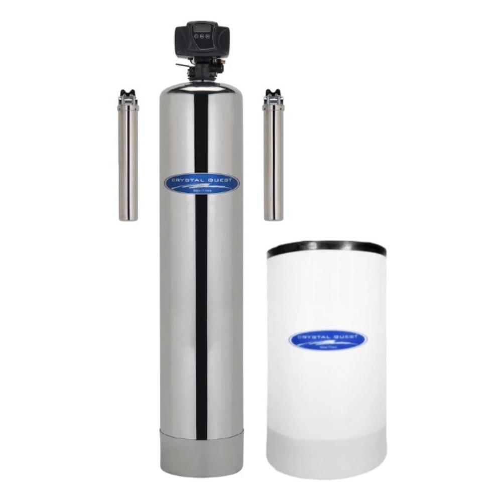 Crystal Quest Whole House Water Softener with Pre/Post Filtration Stainless Steel