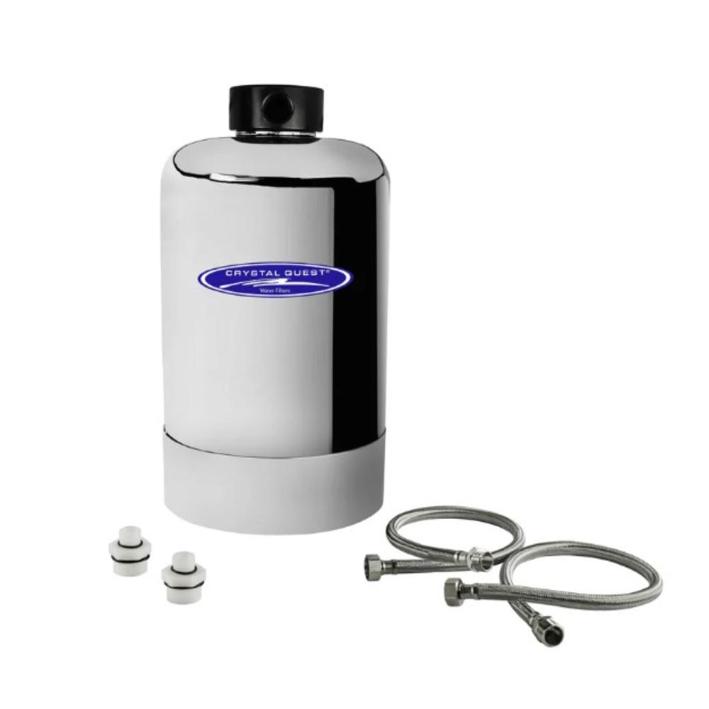 Crystal Quest Inline Undersink Water Filter 8GPM Stainless Steel