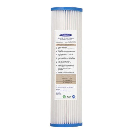 Crystal Quest Pleated Cellulose Sediment Cartridge | 2-7/8" x 9-3/4"