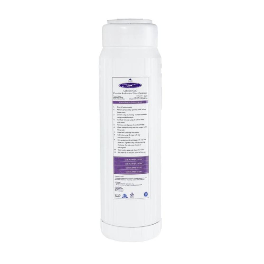 Crystal Quest Calcium GAC Fluoride Reduction Filter Cartridge | 2-7/8” x 9-3/4”