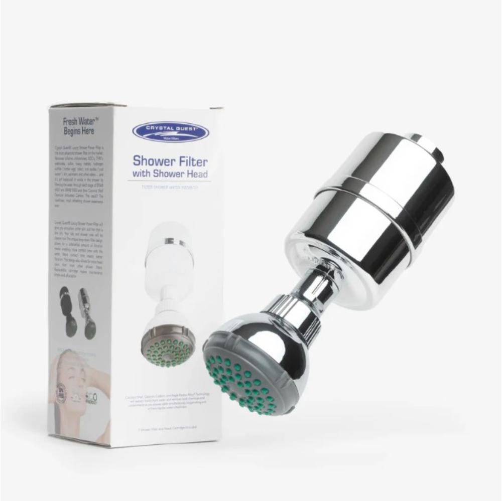Crystal Quest Shower Head and Filter Combo – Chrome