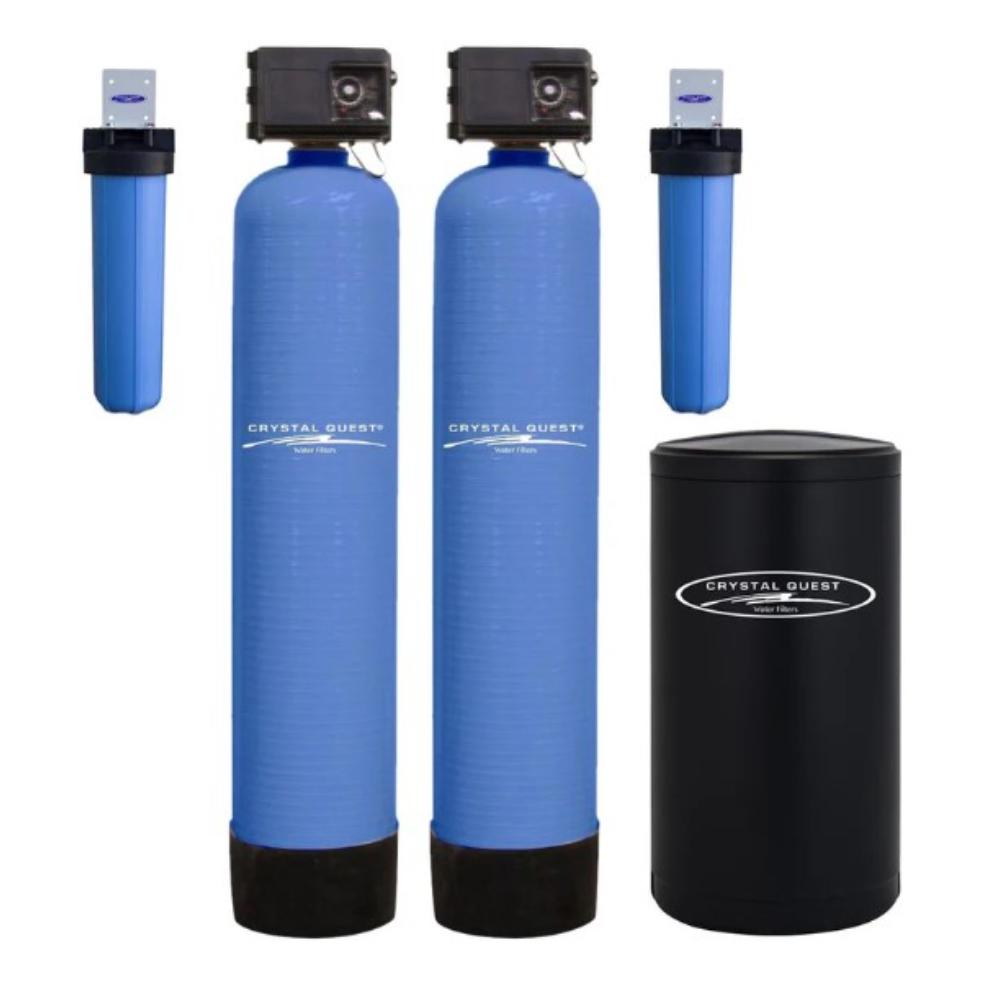 Crystal Quest High Flow Whole House Water Filter With Water Softener 15 GPM (1-3 Bathrooms) SMART