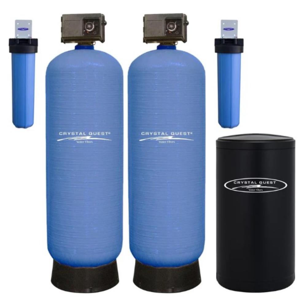 Crystal Quest High Flow Whole House Water Filter With Water Softener 35 GPM (6+ Bathrooms) SMART