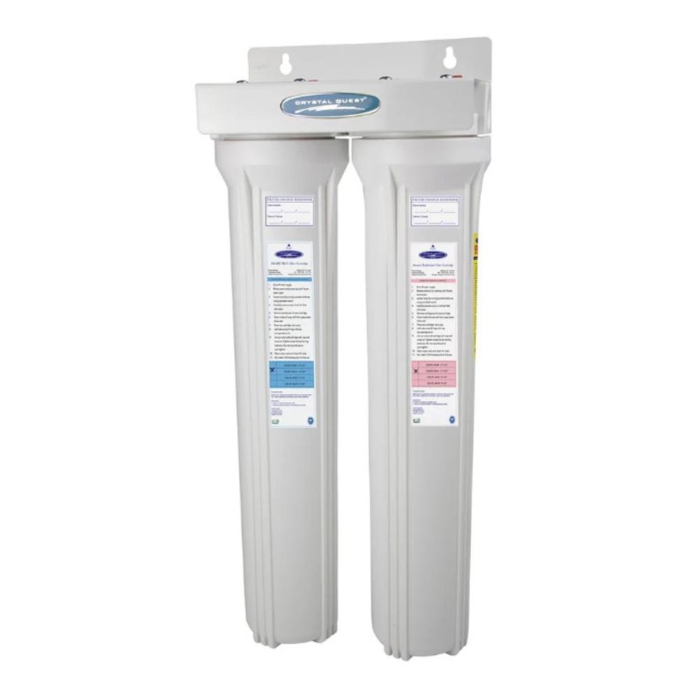 Crystal Quest Mini Whole House Double Water Filter for Arsenic Removal (2-4 GPM | 1-2 people) No System Stand