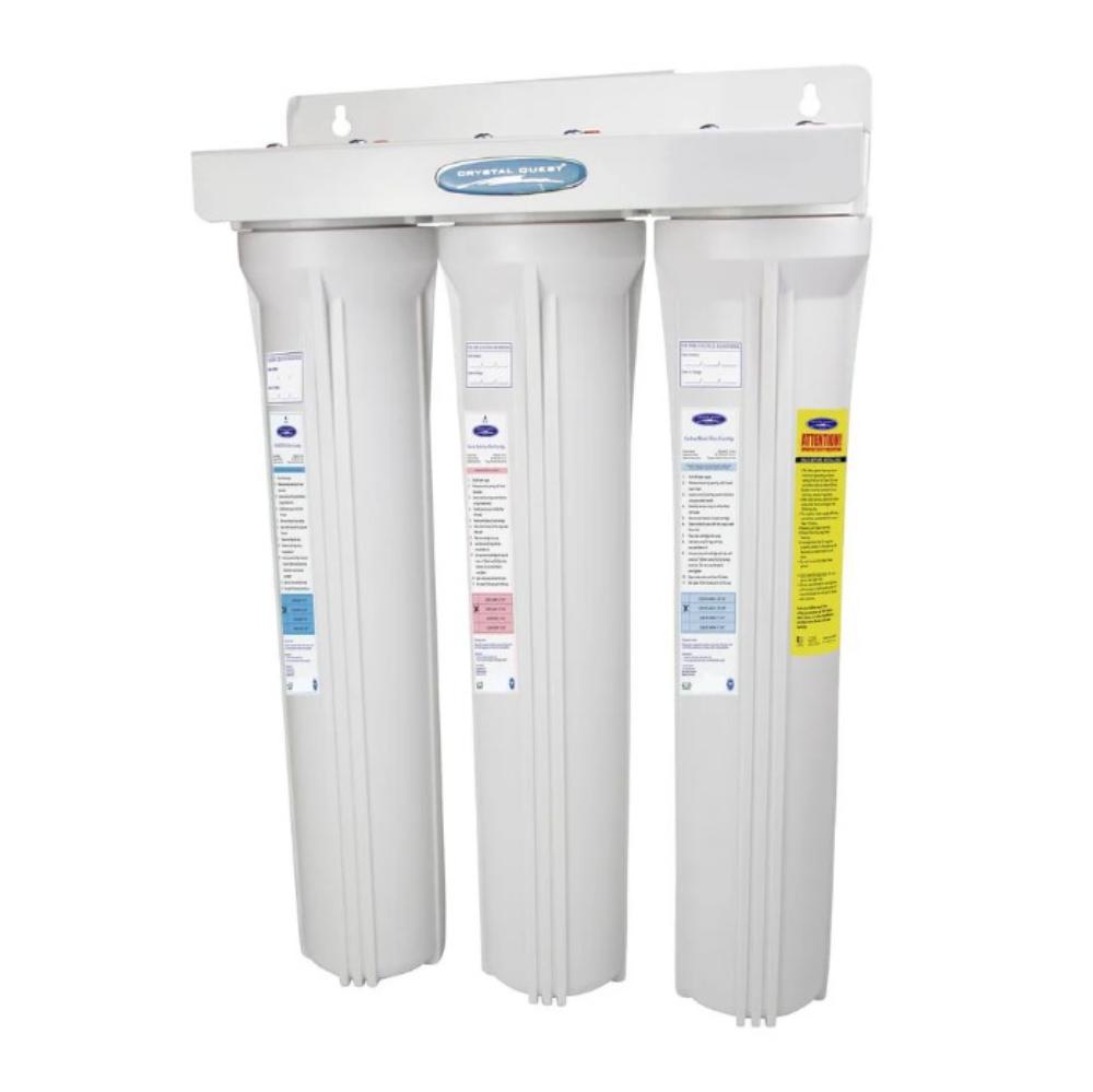 Crystal Quest Mini Whole House Triple Water Filter for Arsenic Removal (2-4 GPM | 1-2 people) No System Stand
