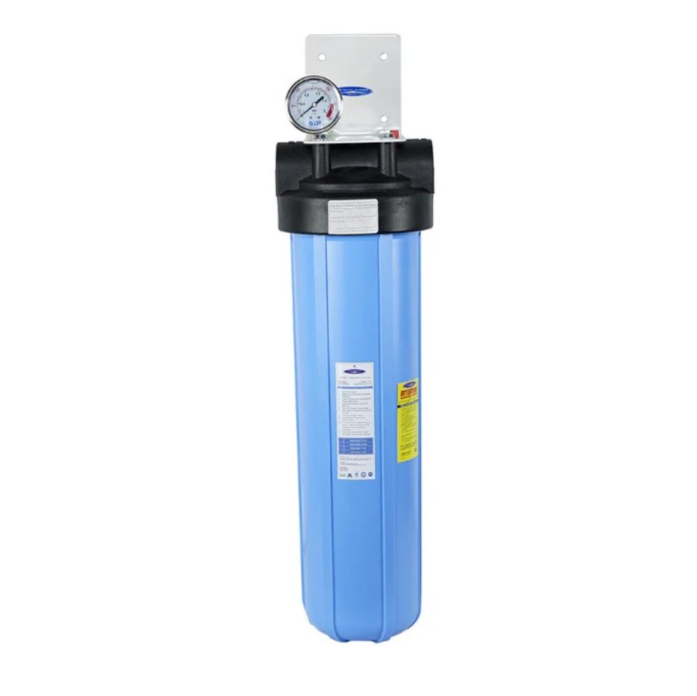 Crystal Quest Big Blue Metal Removal Whole House Single Water Filter (4-6 GPM | 1-2 people) No System Stand