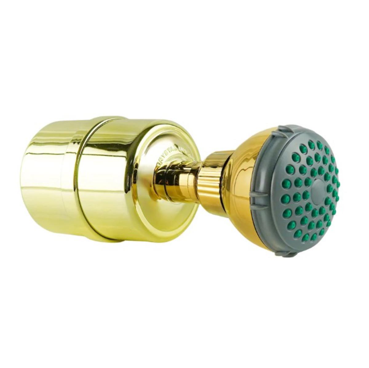 Crystal Quest Shower Head Filter Gold With Shower Head