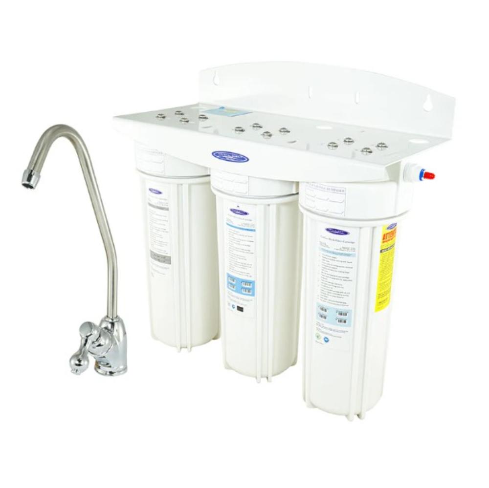 Crystal Quest Lead Removal Under Sink Water Filter System Triple