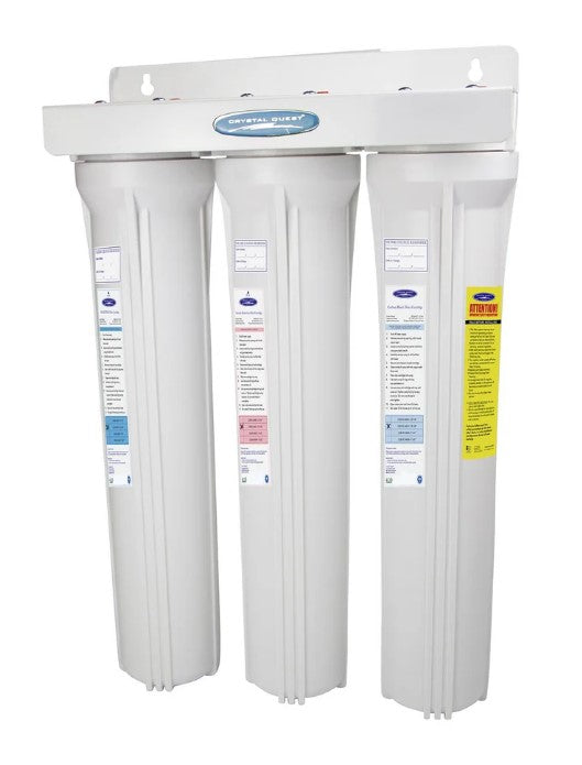Crystal Quest Mini Whole House Triple Water Filter for Arsenic Removal (2-4 GPM | 1-2 people)